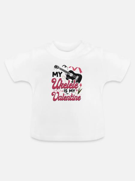 Hawaiian Ukulele Uke Valentines - Baby Bio-T-Shirt mit Rundhals - Weiß