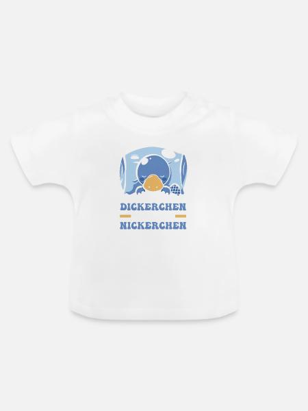 Shlafshirt Das Dickerchen Macht Nickerchen - Baby Bio-T-Shirt mit Rundhals - Weiß