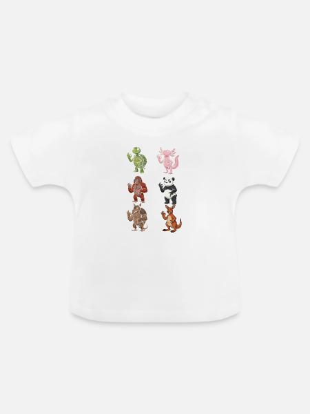 Tierhelden Comic Kollektion - Baby Bio-T-Shirt mit Rundhals - Weiß