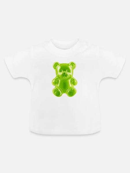 Grüner Gummbär - Baby Bio-T-Shirt mit Rundhals - Weiß