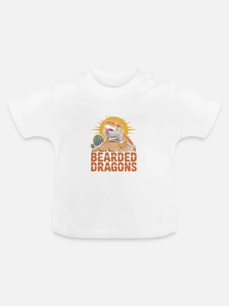 Bearded Dragons Liebhaber Design - Baby Bio-T-Shirt mit Rundhals - Weiß