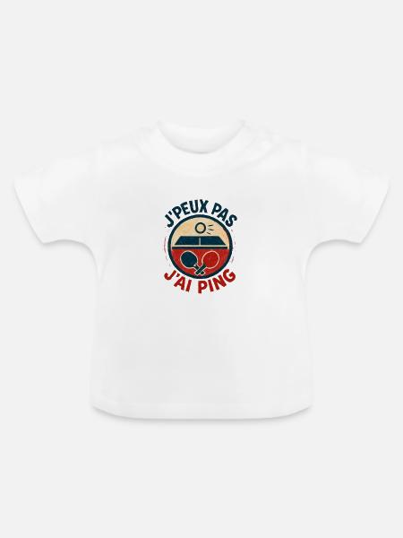 Ich kann nicht, ich ping. - Baby Bio-T-Shirt mit Rundhals - Weiß