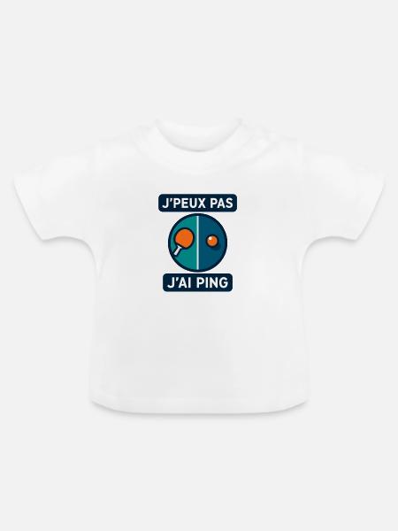 Ich kann nicht, ich ping. - Baby Bio-T-Shirt mit Rundhals - Weiß