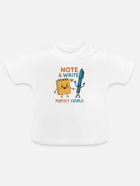 Note & Write Perfect Couple - Baby Bio-T-Shirt mit Rundhals - Weiß