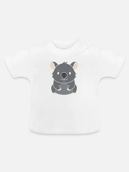 Wombat - Baby Bio-T-Shirt mit Rundhals - Weiß