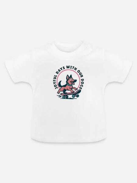 Zitat zum Schlittschuh-Deutschen Schäferhund 2026 - Baby Bio-T-Shirt mit Rundhals - Weiß