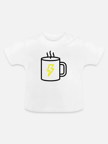 Kaffeebecher Blitz Energie - Baby Bio-T-Shirt mit Rundhals - Weiß