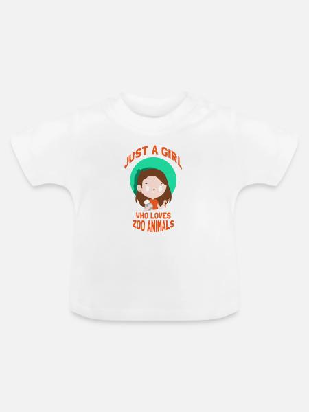 Zoo Tiere Tierpark Mädchen Frau - Baby Bio-T-Shirt mit Rundhals - Weiß