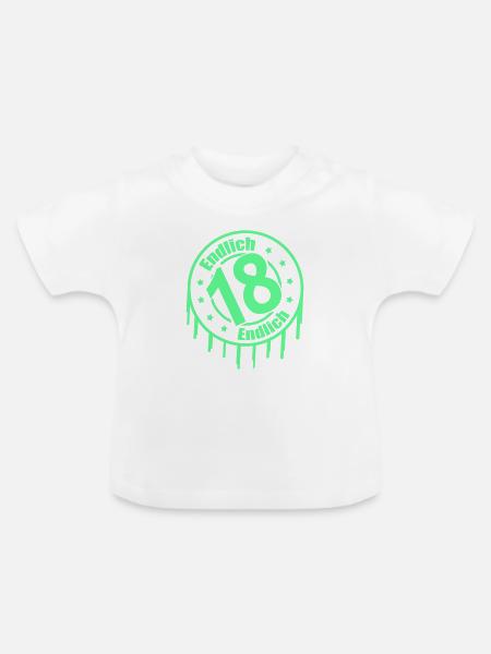 Endlich 18 - Baby Bio-T-Shirt mit Rundhals - Weiß