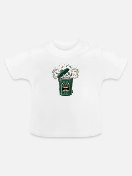 Wütender Mülleimer Chaos - Baby Bio-T-Shirt mit Rundhals - Weiß