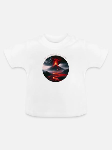 Vulkan und Lava: Naturgewalt - Baby Bio-T-Shirt mit Rundhals - Weiß