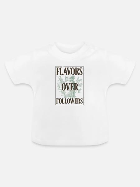 Aromen statt Follower | Gewürze Kochen - Baby Bio-T-Shirt mit Rundhals - Weiß