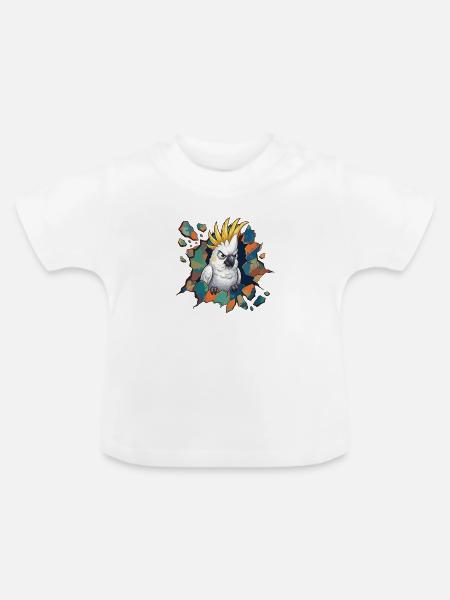 Kakadu Bricht Felsfarben - Baby Bio-T-Shirt mit Rundhals - Weiß