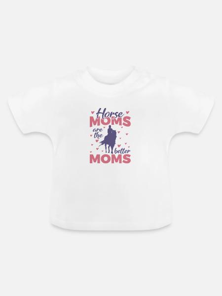 Pferdemutter - Baby Bio-T-Shirt mit Rundhals - Weiß