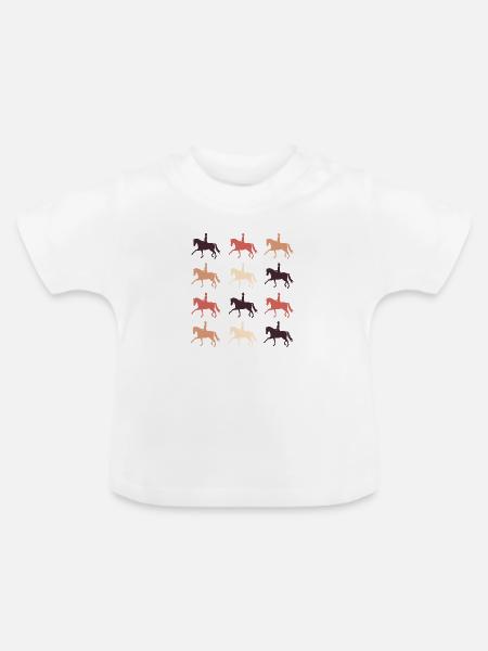 Dressurpferd - Baby Bio-T-Shirt mit Rundhals - Weiß