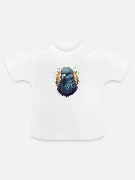 Sonnenstrahl Taubenportrait - Baby Bio-T-Shirt mit Rundhals - Weiß