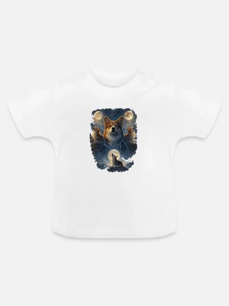 Dreimonde Corgi. - Baby Bio-T-Shirt mit Rundhals - Weiß