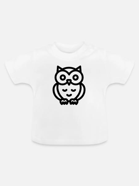 Eule - Baby Bio-T-Shirt mit Rundhals - Weiß