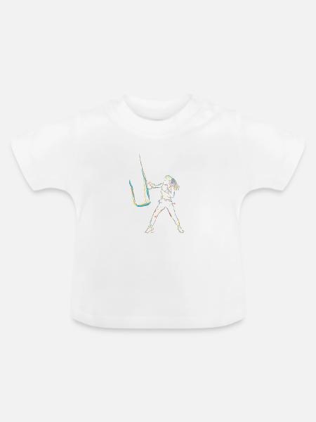 Boxerin Zeichnung - Baby Bio-T-Shirt mit Rundhals - Weiß