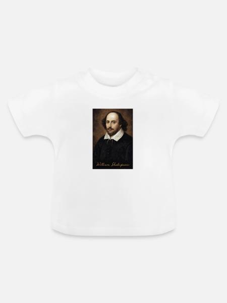 William Shakespeare Porträt - Baby Bio-T-Shirt mit Rundhals - Weiß