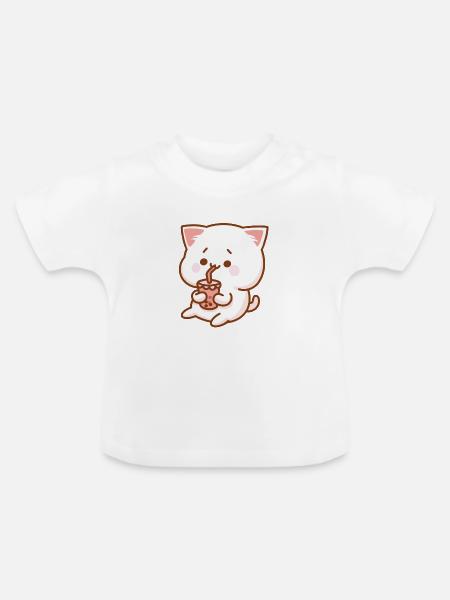 Katze & Shake - Baby Bio-T-Shirt mit Rundhals - Weiß