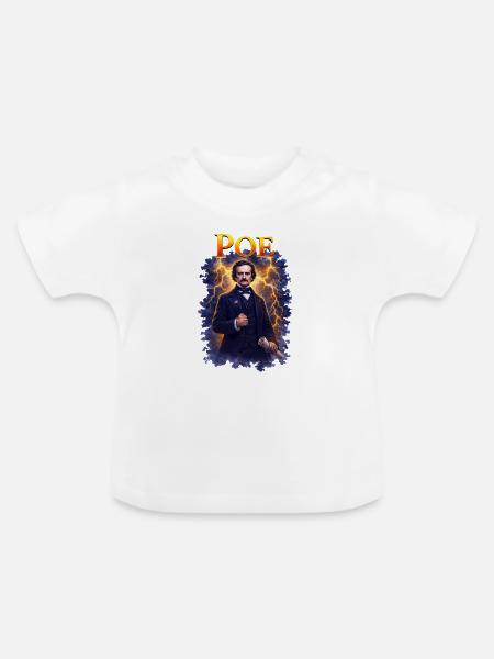 Edgar Allan Poe Porträt - Baby Bio-T-Shirt mit Rundhals - Weiß