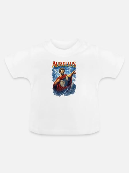 Marcus Aurelius Porträt - Baby Bio-T-Shirt mit Rundhals - Weiß