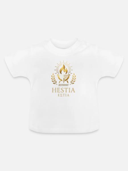Hestia Flammenemblem mit Lorbeer - Baby Bio-T-Shirt mit Rundhals - Weiß