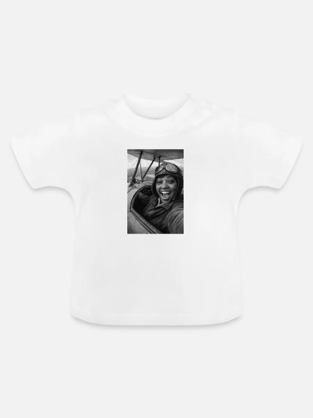 Bessie Coleman Selfie - Baby Bio-T-Shirt mit Rundhals - Weiß