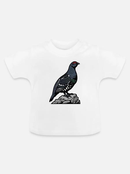 Schwarze Waldschnepfe auf Felsen - Baby Bio-T-Shirt mit Rundhals - Weiß