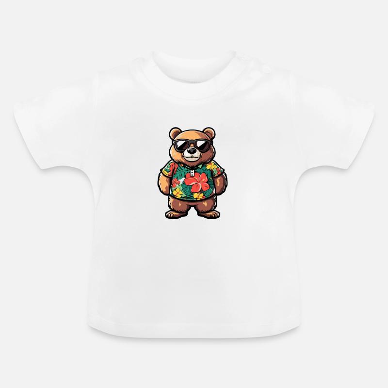 Vacances de Bear Comic - T-shirt bio col rond Bébé - blanc