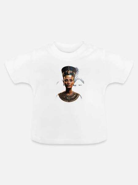 Nefertiti Porträt - Baby Bio-T-Shirt mit Rundhals - Weiß