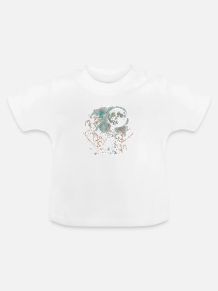 Mondnacht Antenabenteuer - Baby Bio-T-Shirt mit Rundhals - Weiß