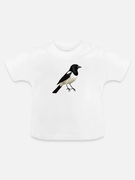 Elstern Elster - Baby Bio-T-Shirt mit Rundhals - Weiß
