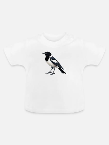 Elstern Elster - Baby Bio-T-Shirt mit Rundhals - Weiß