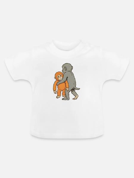Baby Monkey Punch - Baby Bio-T-Shirt mit Rundhals - Weiß