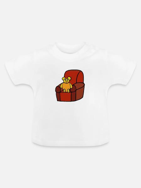 Teddy Teddybär Kinder Bär - Baby Bio-T-Shirt mit Rundhals - Weiß