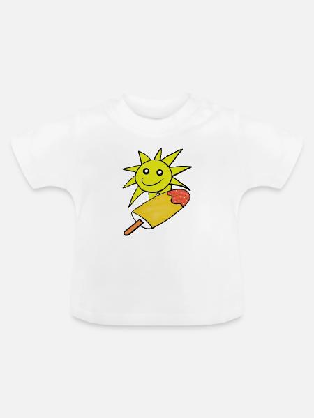 Sommer Sonne Eis Eiskrem Sommerzeit - Baby Bio-T-Shirt mit Rundhals - Weiß