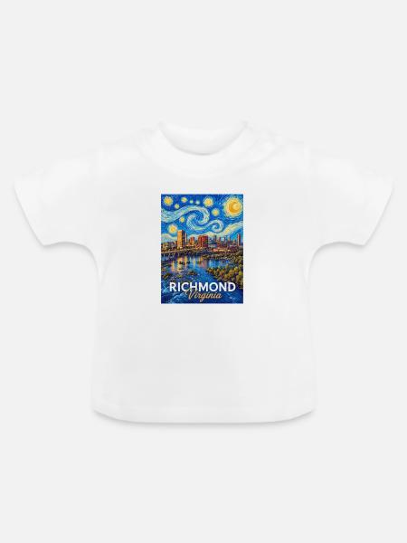 Richmond Starry Skyline Virginia - Baby Bio-T-Shirt mit Rundhals - Weiß