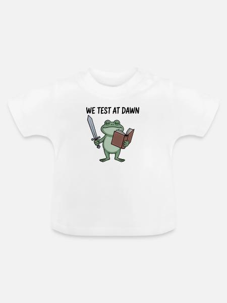 Dawn Quest Froschschwert & Buch - Baby Bio-T-Shirt mit Rundhals - Weiß