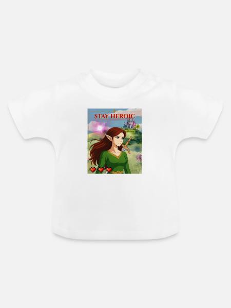 Stay Heroic - Baby Bio-T-Shirt mit Rundhals - Weiß