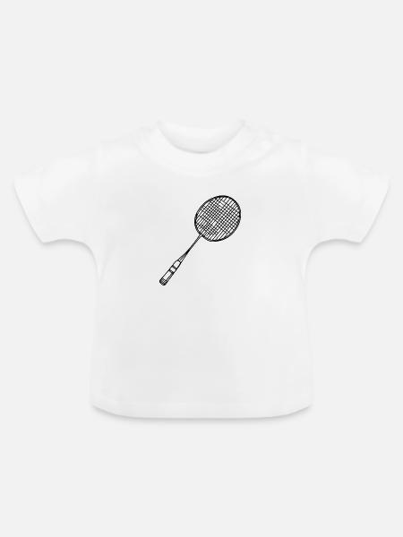 Badmintonschläger - Baby Bio-T-Shirt mit Rundhals - Weiß