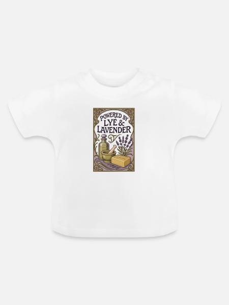 Lauge & Lavendel | Seifensieden - Baby Bio-T-Shirt mit Rundhals - Weiß