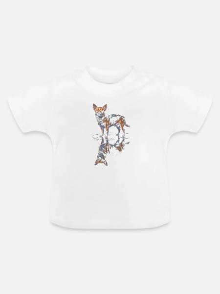 Chihuahua Wasserreflexion - Baby Bio-T-Shirt mit Rundhals - Weiß