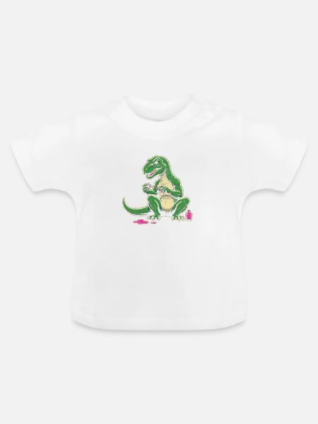 Dino Nagellack Chaos - Baby Bio-T-Shirt mit Rundhals - Weiß