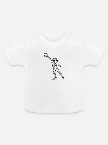 Volleyballspielerin - Baby Bio-T-Shirt mit Rundhals - Weiß