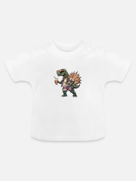 Dinosaurier stegosaurus Comic Sommer - Baby Bio-T-Shirt mit Rundhals - Weiß