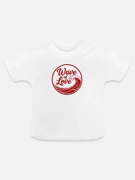 Wave of Love Welle - Baby Bio-T-Shirt mit Rundhals - Weiß