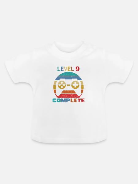 level 9 complete - Baby Bio-T-Shirt mit Rundhals - Weiß