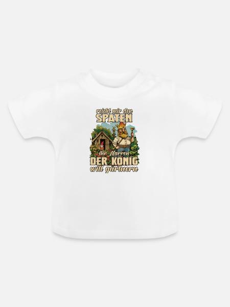 Kleingarten Gartenkönig Gartenzwerg Gärter - Baby Bio-T-Shirt mit Rundhals - Weiß